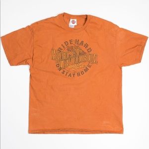 VINTAGE HARLEY DAVIDSON Orange Short Sleeve Tee Shirt
